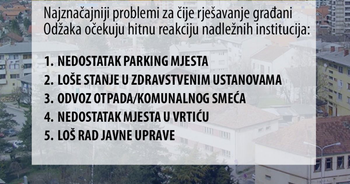 Najznačajniji problemi građana i građanki Odžaka